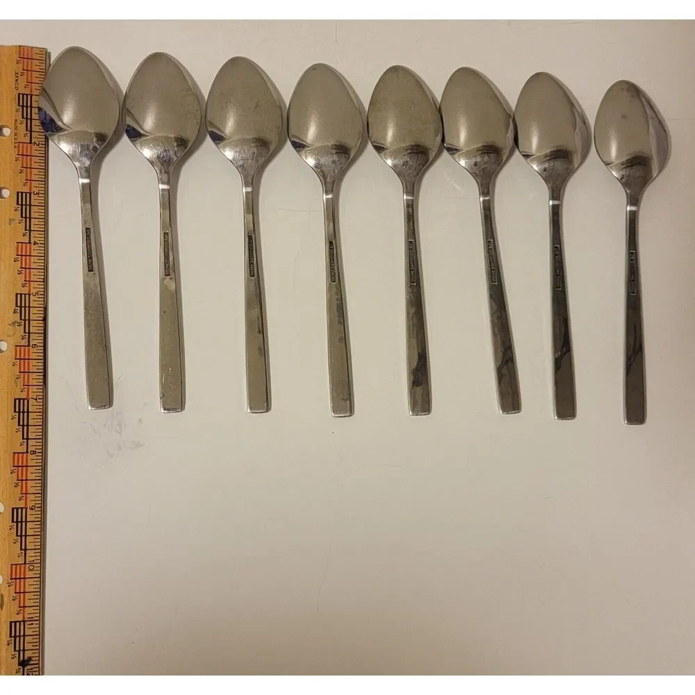 VTG Imperial International Cortina IIC Floral Flatware‎ Stainless 8 Table Spoons
